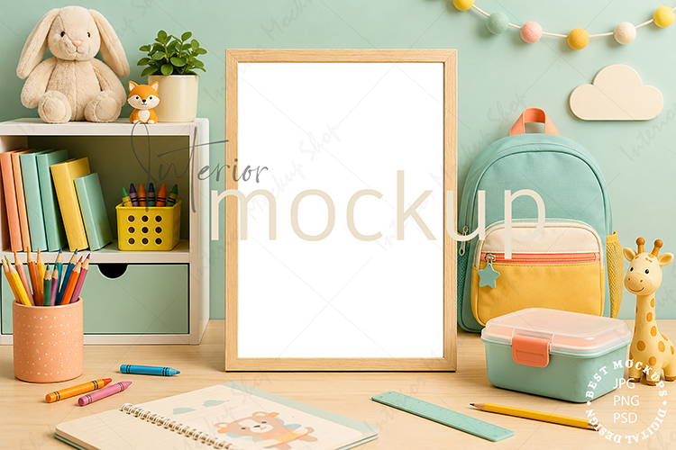 Kids mockup, Frame mockup, Kids room mockup