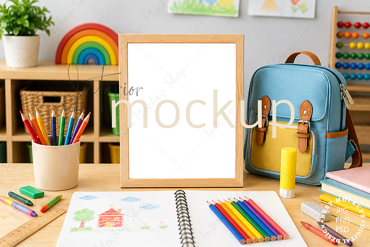 Frame Mockup Interior , JPG and PSD with smart object