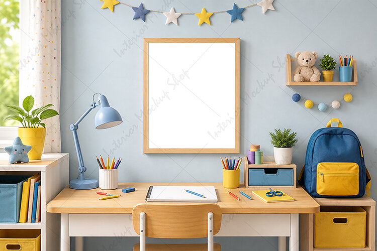 Kids mockup, Frame mockup, Kids room mockup example image 1