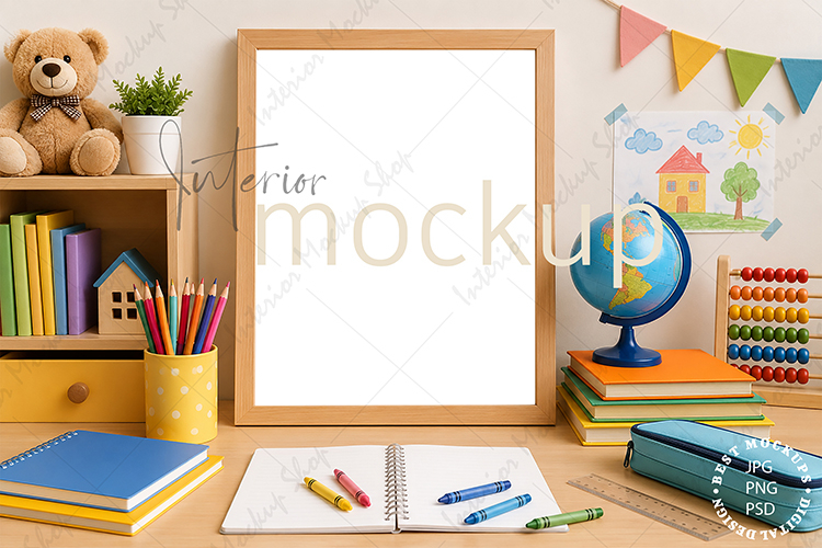 Kids mockup, Frame mockup, Kids room mockup