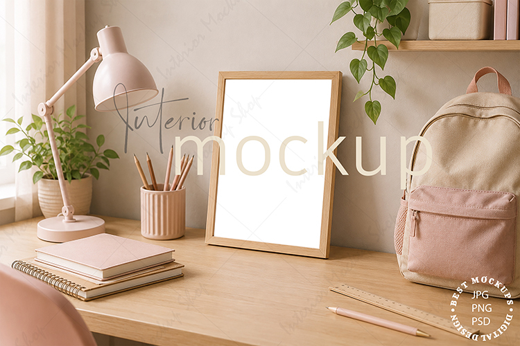 Frame Mockup Interior , JPG and PSD with smart object