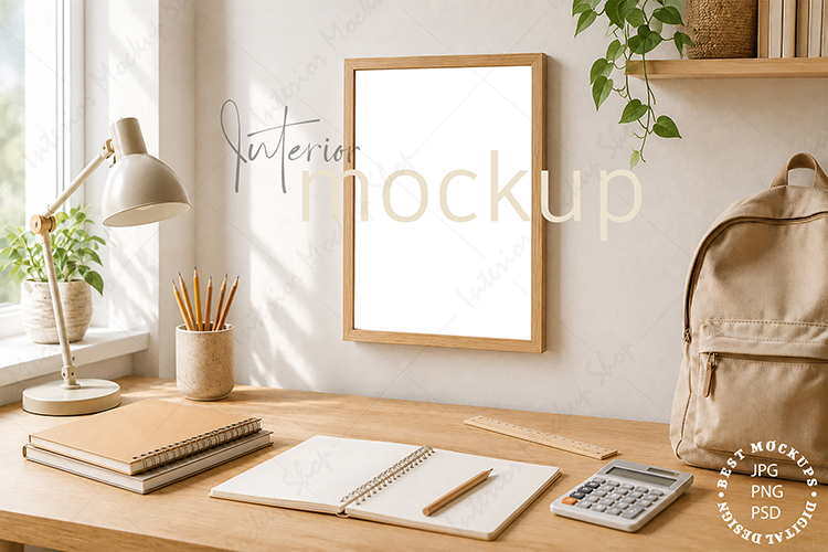 Frame Mockup Interior , JPG and PSD with smart object
