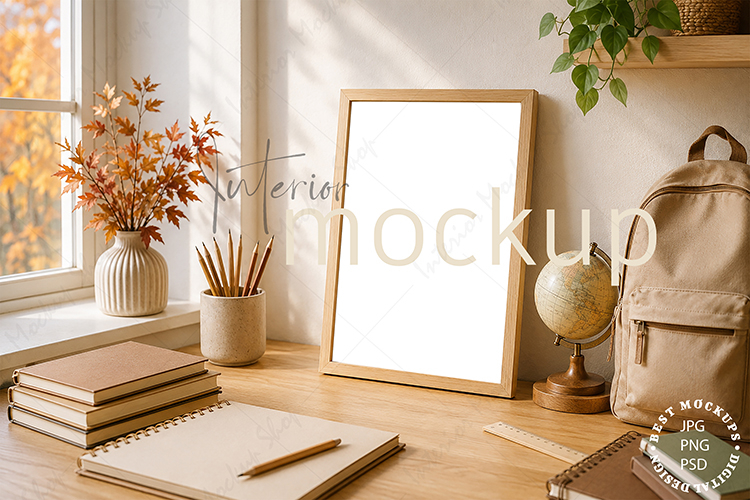 Frame Mockup Interior , JPG and PSD with smart object