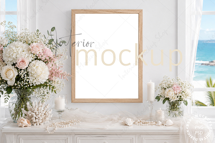 Frame Mockup Interior , JPG and PSD with smart object