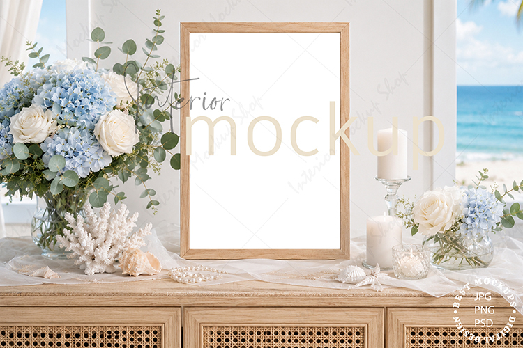 Frame Mockup Interior , JPG and PSD with smart object