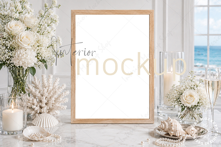 Frame Mockup Interior , JPG and PSD with smart object