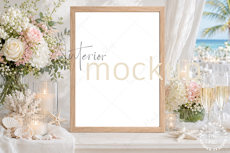 Frame Mockup Interior , JPG and PSD with smart object