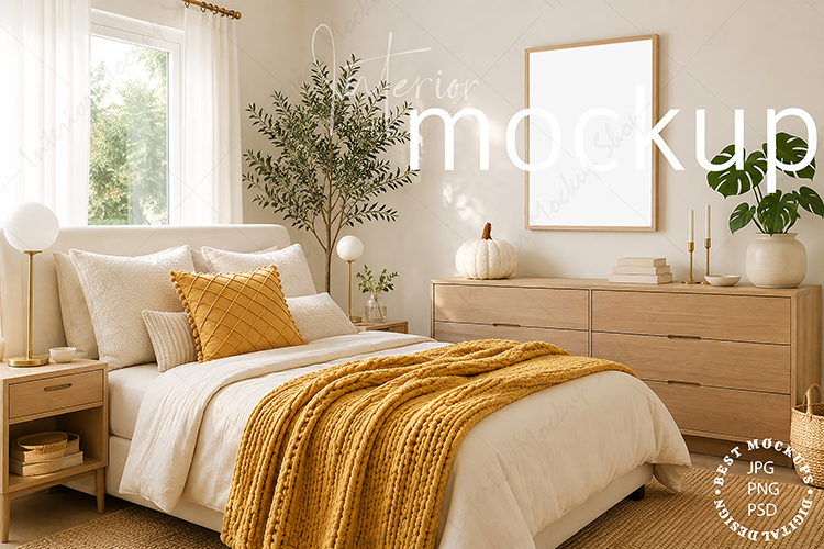 Frame Mockup Interior , JPG and PSD with smart object