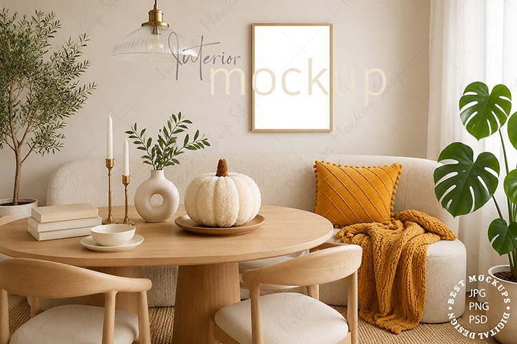 Frame Mockup Interior , JPG and PSD with smart object