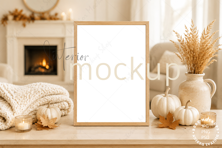 Frame Mockup Interior , JPG and PSD with smart object