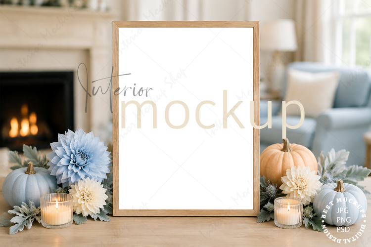 Frame Mockup Interior , JPG and PSD with smart object