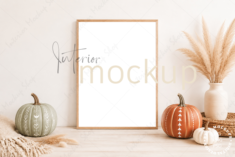 Frame Mockup Interior , JPG and PSD with smart object