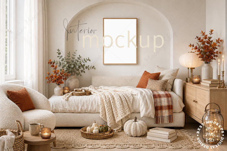 Frame Mockup Interior , JPG and PSD with smart object