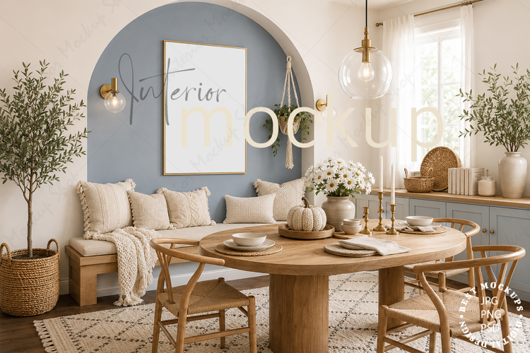 Frame Mockup Interior , JPG and PSD with smart object