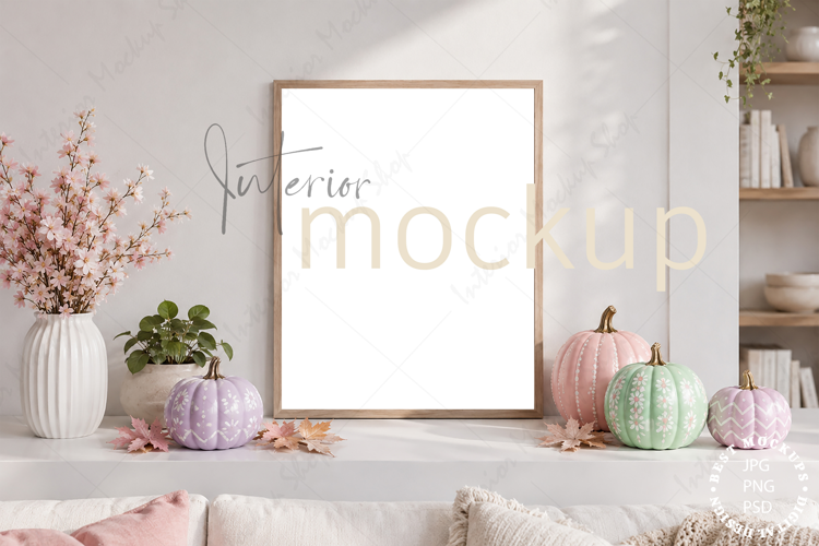 Frame Mockup Interior , JPG and PSD with smart object