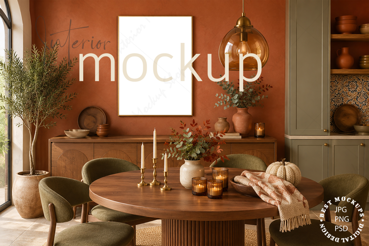 Frame Mockup Interior , JPG and PSD with smart object