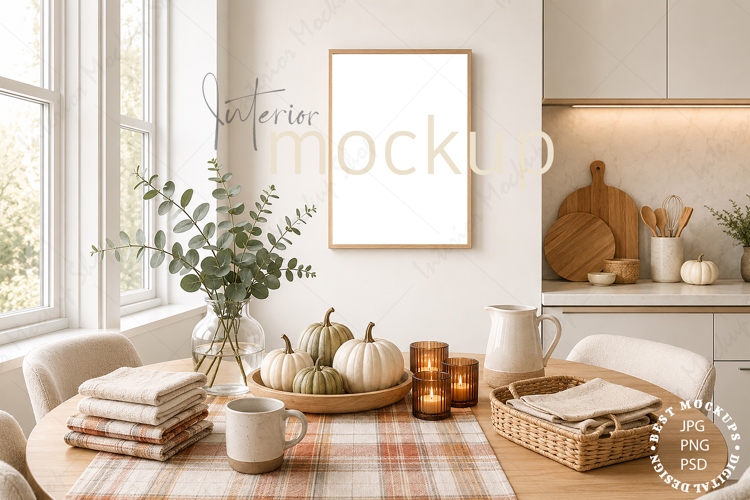Frame Mockup Interior , JPG and PSD with smart object