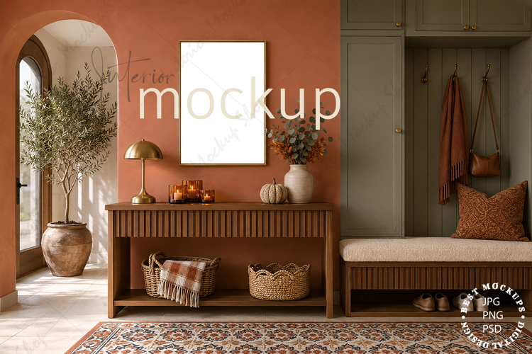 Frame Mockup Interior , JPG and PSD with smart object