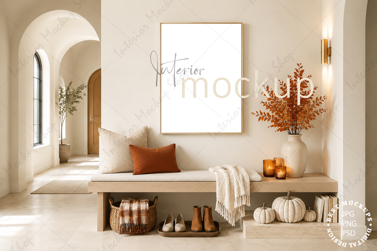 Frame Mockup Interior , JPG and PSD with smart object