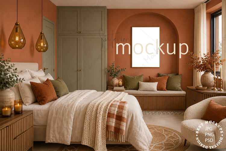 Frame Mockup Interior , JPG and PSD with smart object