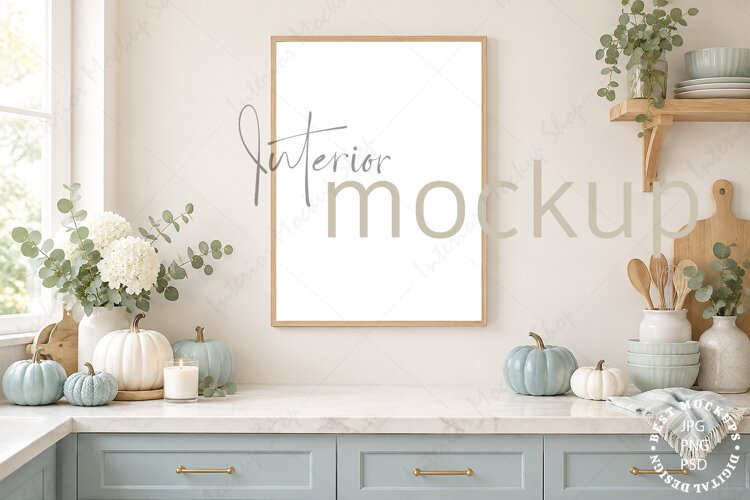 Frame Mockup Interior , JPG and PSD with smart object example image 1