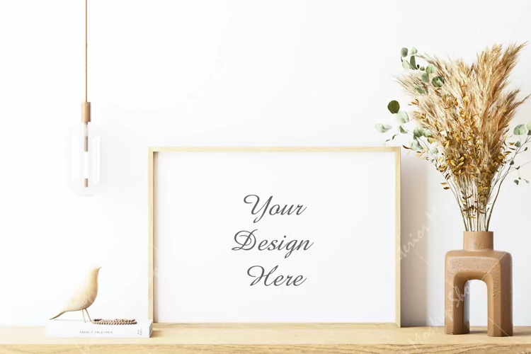 Poster mockup, Horizontal frame mockup