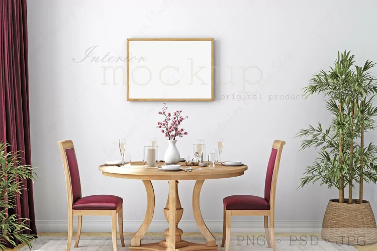 Frame mockup in home interior