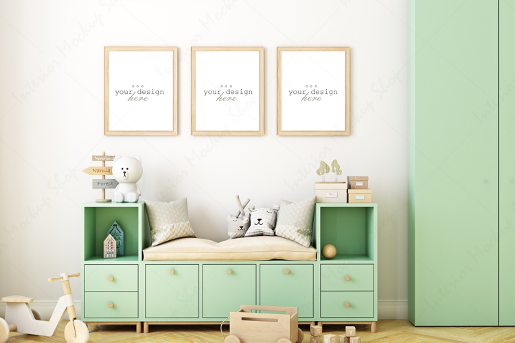 Kids mockup, Frame mockup, Kids room mockup