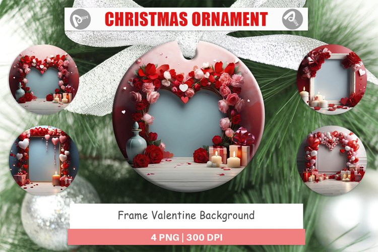 Christmas Ornaments Frame Valentine