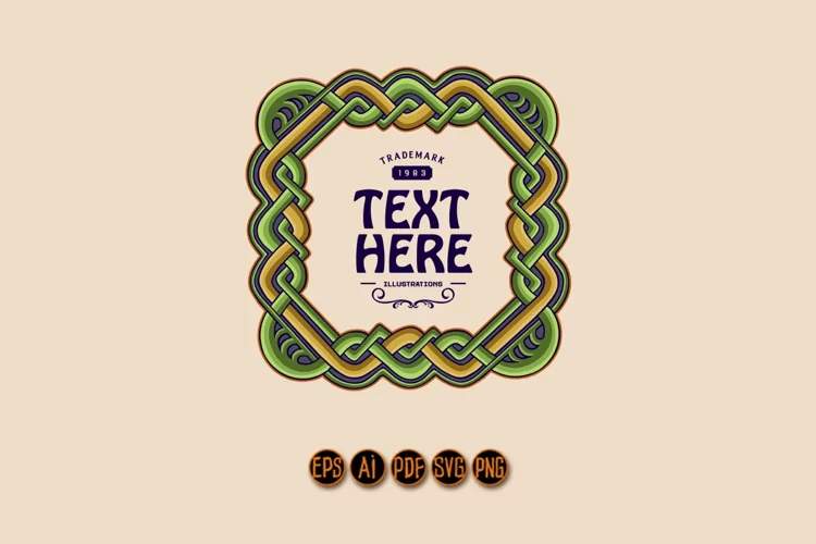 Frame vintage swirl viking svg