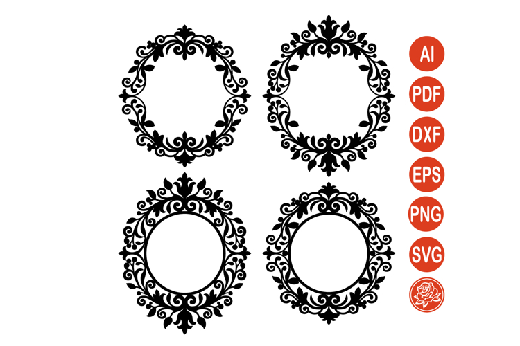 Vintage ornate frame SVG with scrollwork
