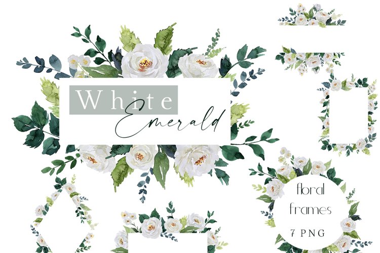 white floral clipart