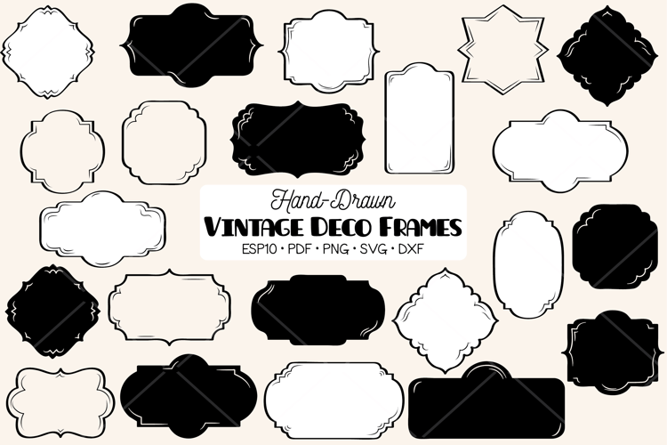 Vintage Frames Deco |Decorative Border | Retro Labels