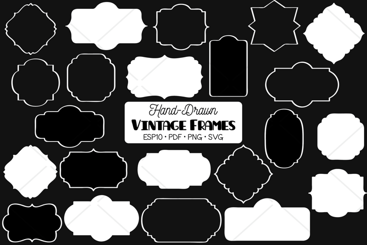 Vintage Frames White | Decorative Border | Retro Labels
