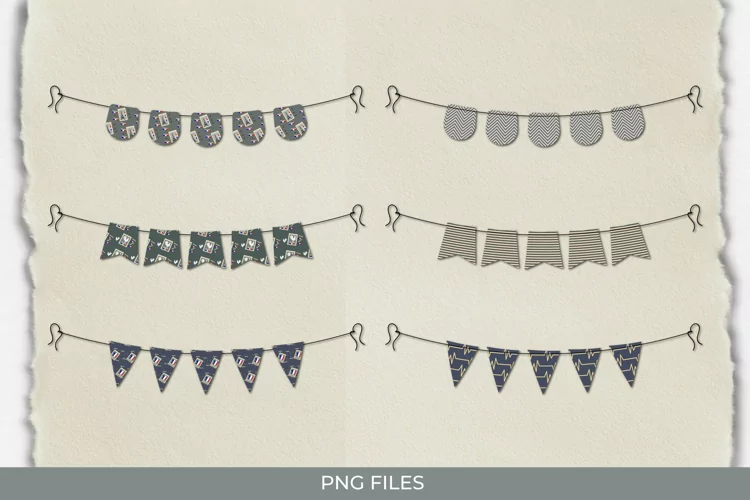 France Retro Postage Bunting Banner Sets