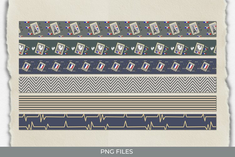 France Retro Postage Seamless Strips example image 1