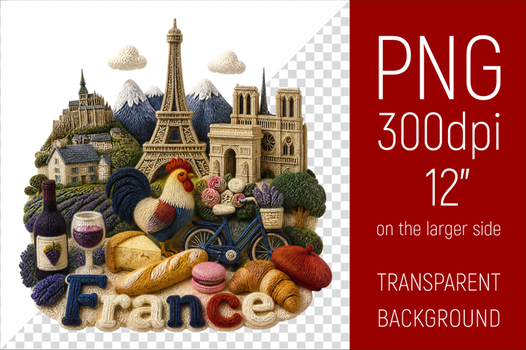 France Travel Landmark | National Culture Illustration