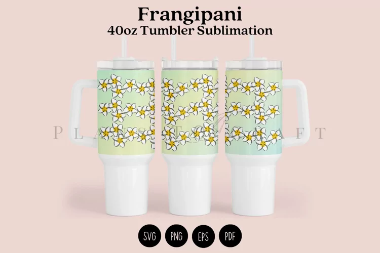 Frangipani 40oz Tumbler Sublimation Wrap