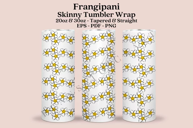 Frangipani Summer Skinny Tumbler Sublimation Wrap