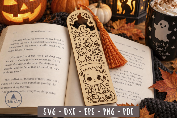 Frankenstein Halloween Bookmark SVG Laser cut design
