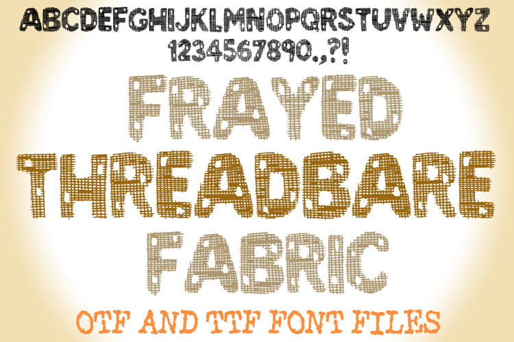 Frayed Threadbare Fabric Alphabet Lettering ABC Text Font