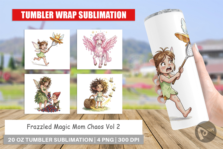 Frazzled Magic Mom Chaos Tumbler