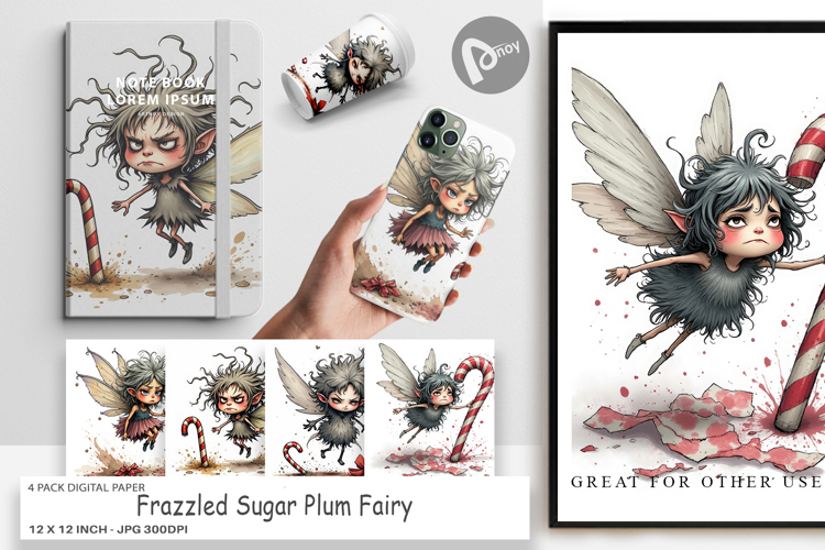 Digital Paper Frazzled Sugar Plum Fairy