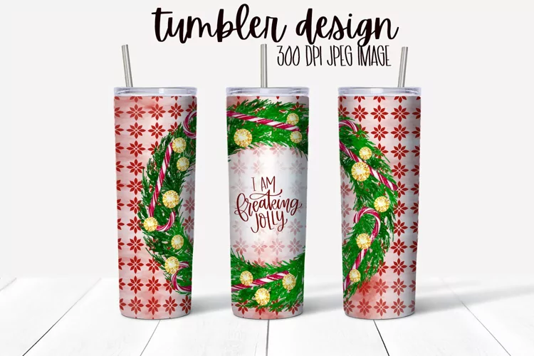 Freaking Jolly 20 OZ Skinny Tumbler Christmas Sublimation