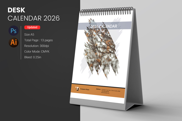 Desk Calendar 2026 example image 1