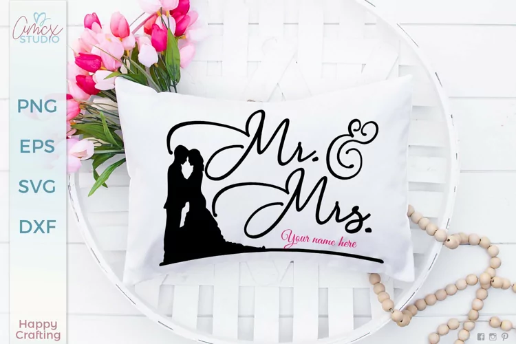 Mr. Mrs. Wedding Couple SVG file