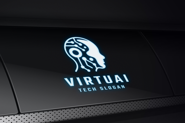 Futuristic AI Robot Logo