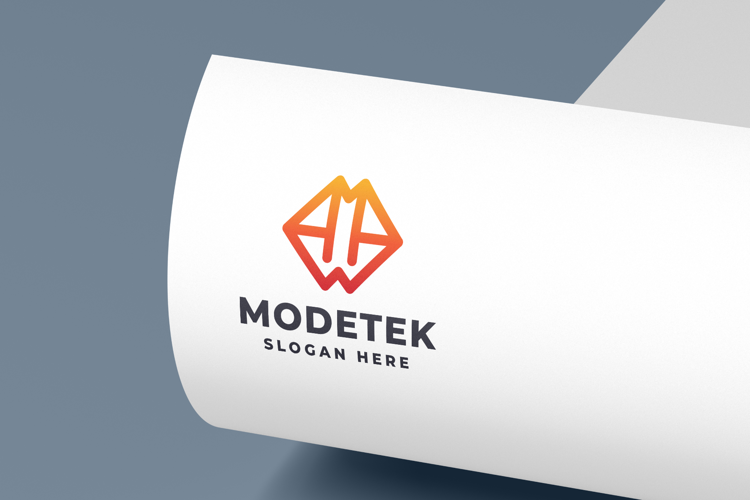 Modern Letter M Tech Logo
