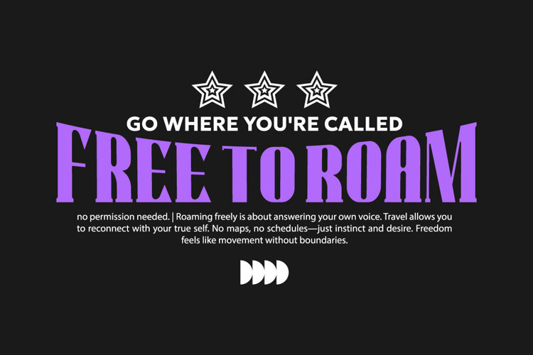 Free to Roam Urban Typography T-shirt Design example image 1
