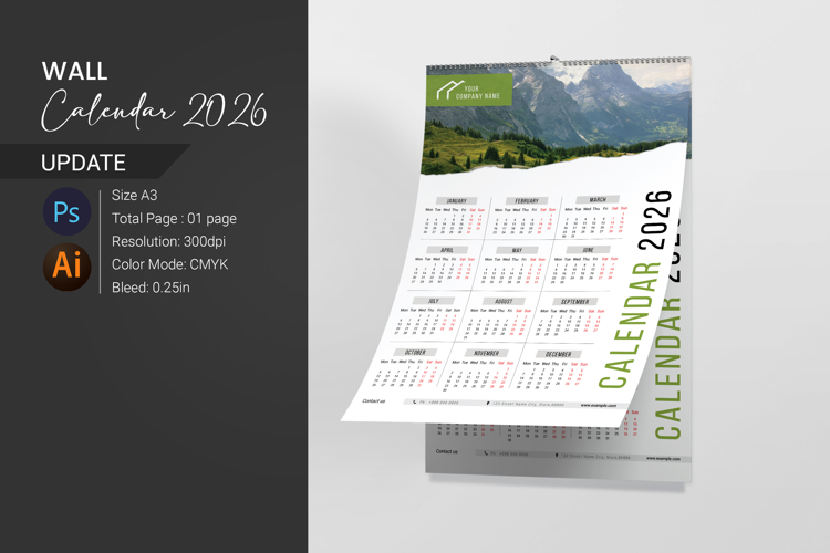 Wall Calendar 2026 example image 1